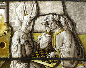 Les joueurs d'échec, vitrail (Détail 1)